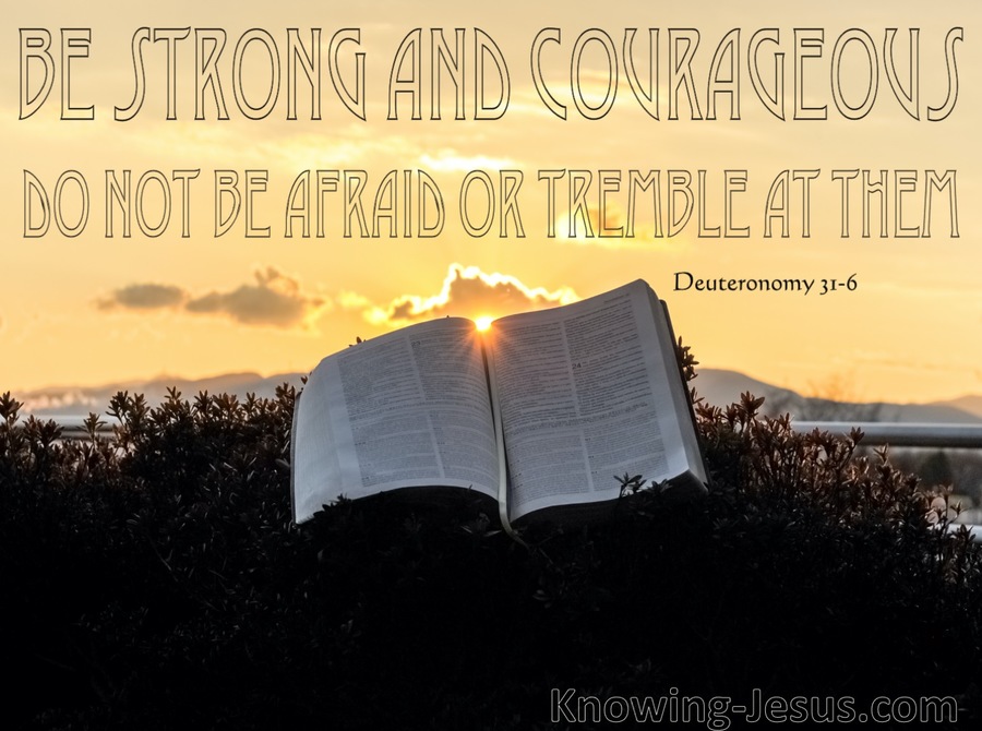 Deuteronomy 31:6 Be Strong And Courageous (orange)